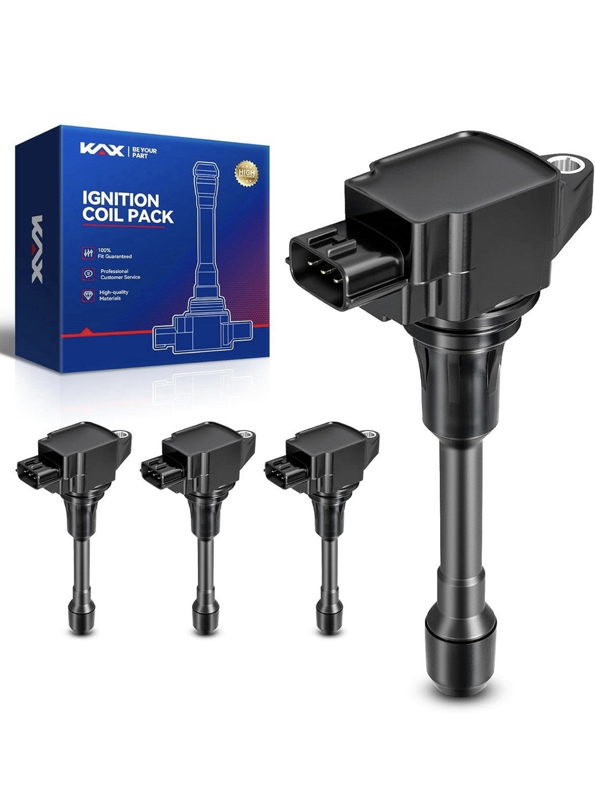 KAX UF719 Ignition Coil Pack Set of 4 Compatible with NIS Versa