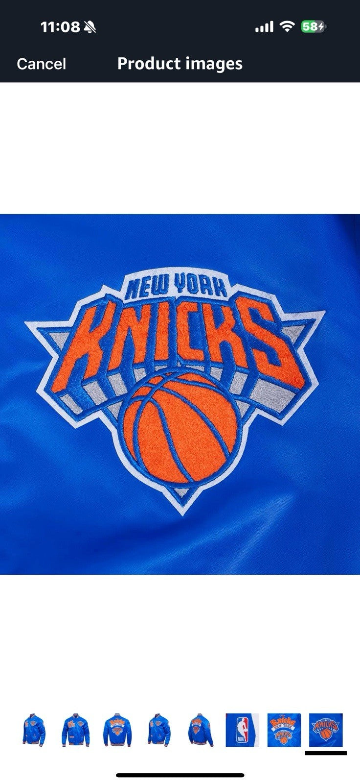 Mens NBA Best Of Satin Jacket New York Knicks Large 