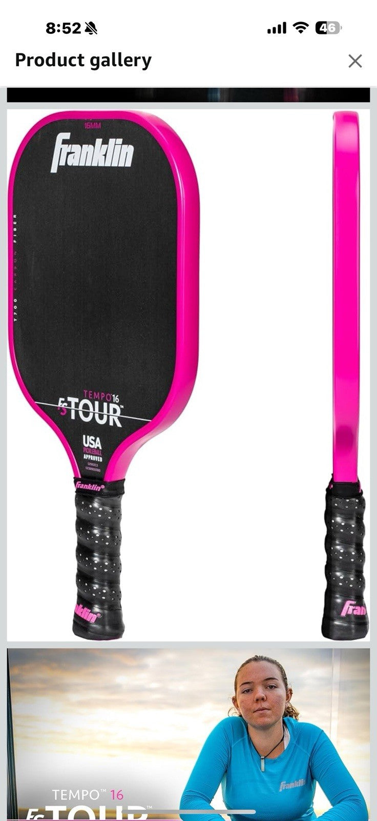 Franklin Sports Pro Pickleball Paddle Set - FS Tour Series Carbon Fiber