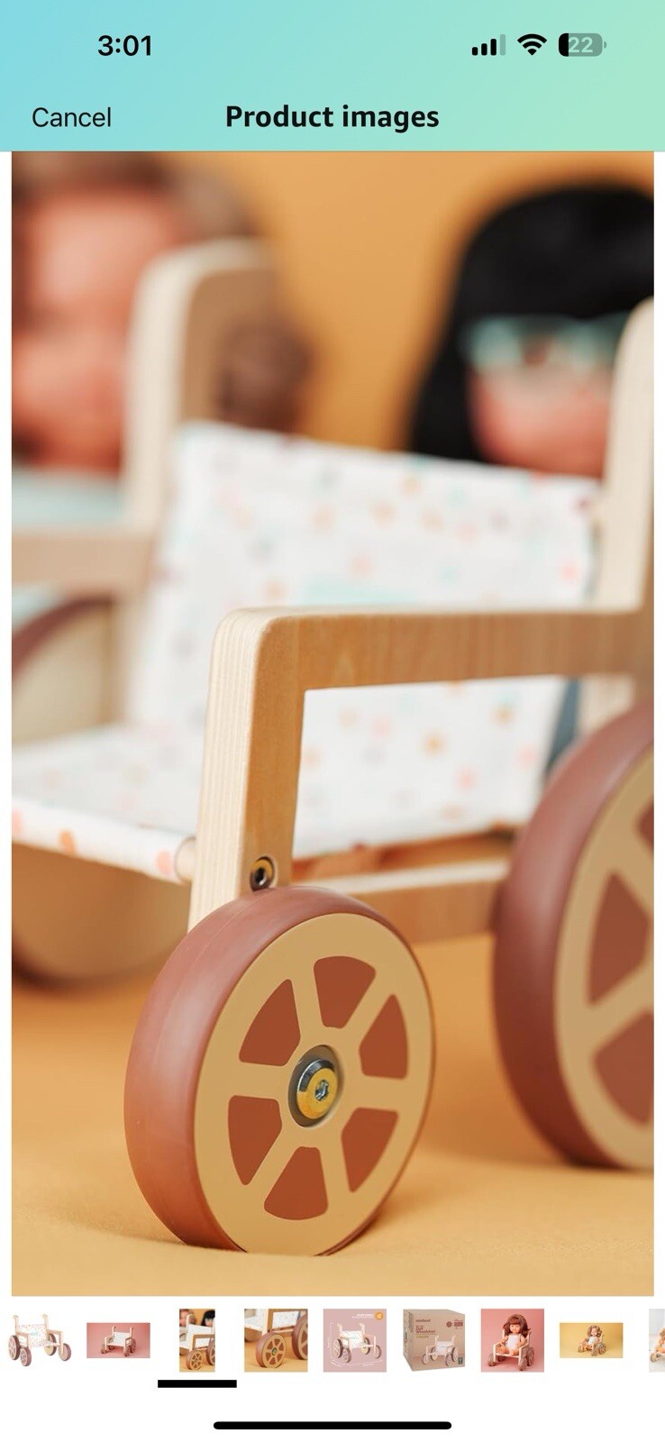 Miniland Doll Wooden Wheelchair Made with ECO Quality Materials which Provide