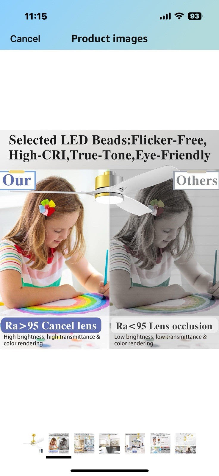 Ceiling Fans with Lights and Remote - 52 Inch Smart App Control Modern