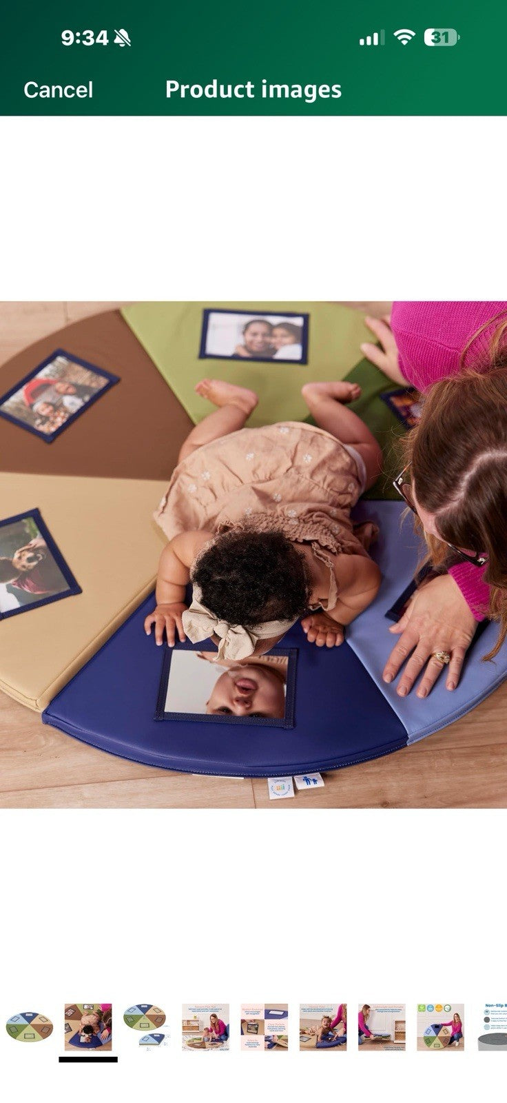 ECR4Kids SoftZone Picture Me Play Mat, Activity Mat, Earthtone