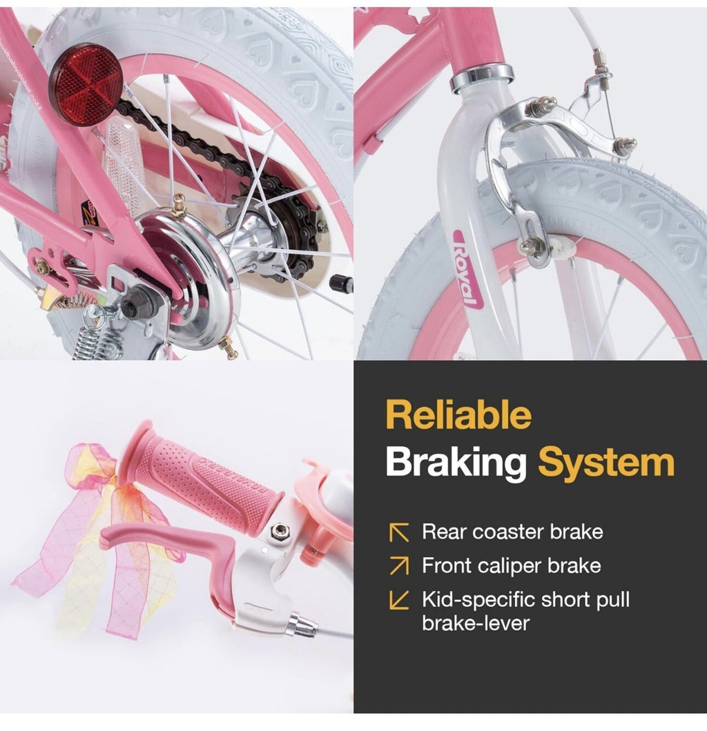 Royalbaby EZ Stargirl Kids Bike,Easy Learn Balancing to Biking,12 Inch