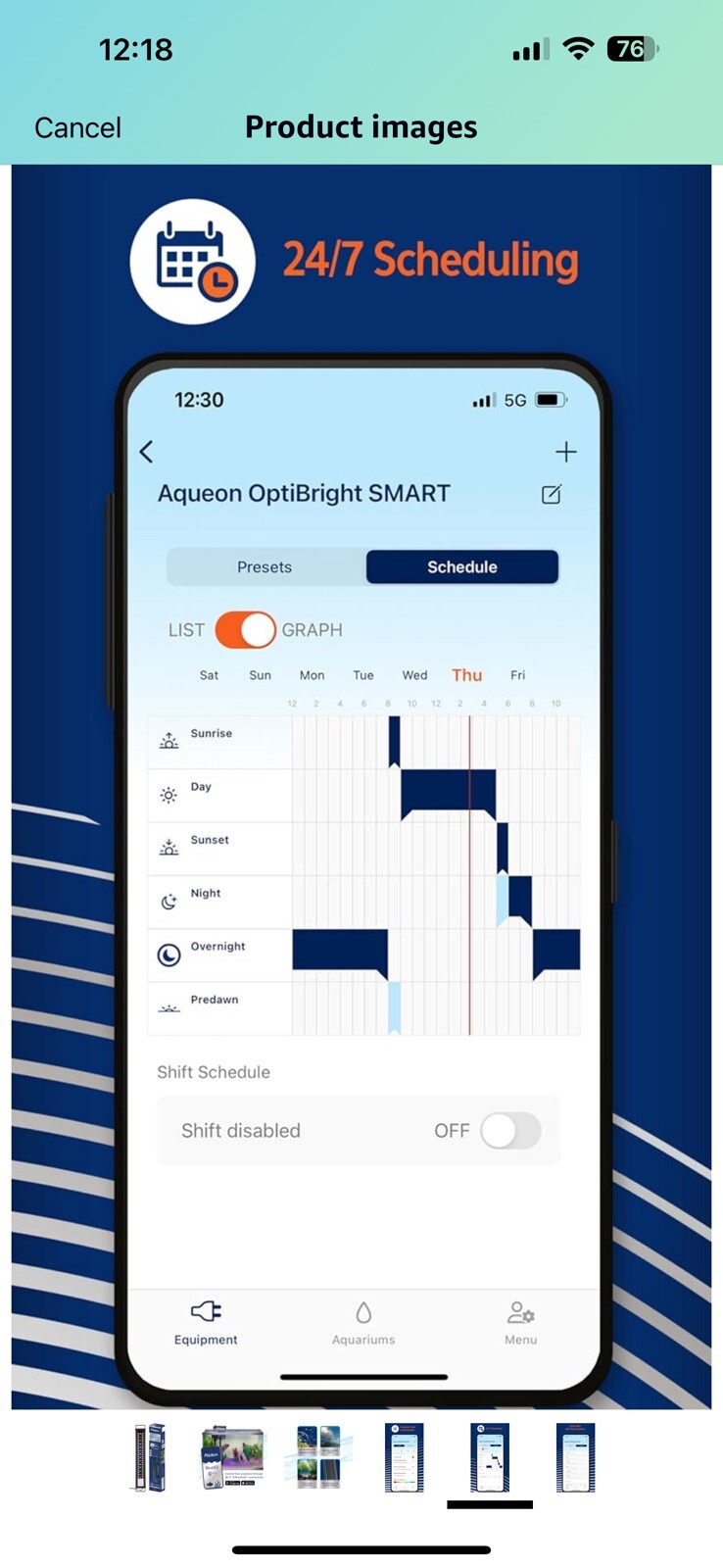 Aqueon Fish Tank Aquarium OptiBright WiFi/Bluetooth Smart LED Light 18-24