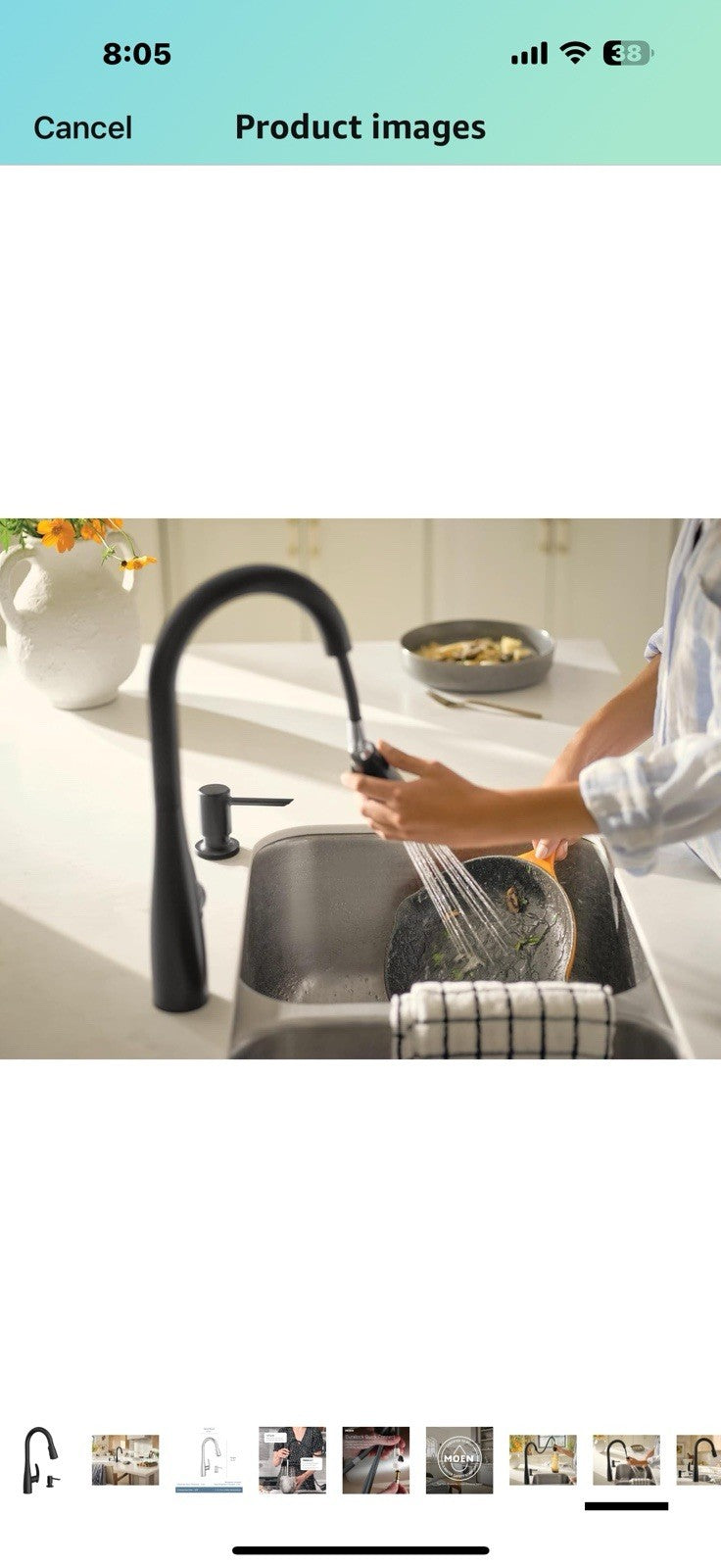 Moen Reyes Matte Black One-Handle High Arc Pulldown Kitchen Faucet with