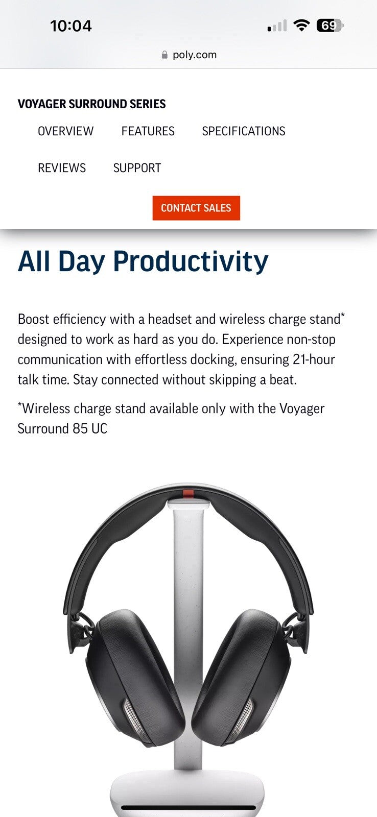 Poly Voyager Surround 80 UC Bluetooth Headset (Plantronics)