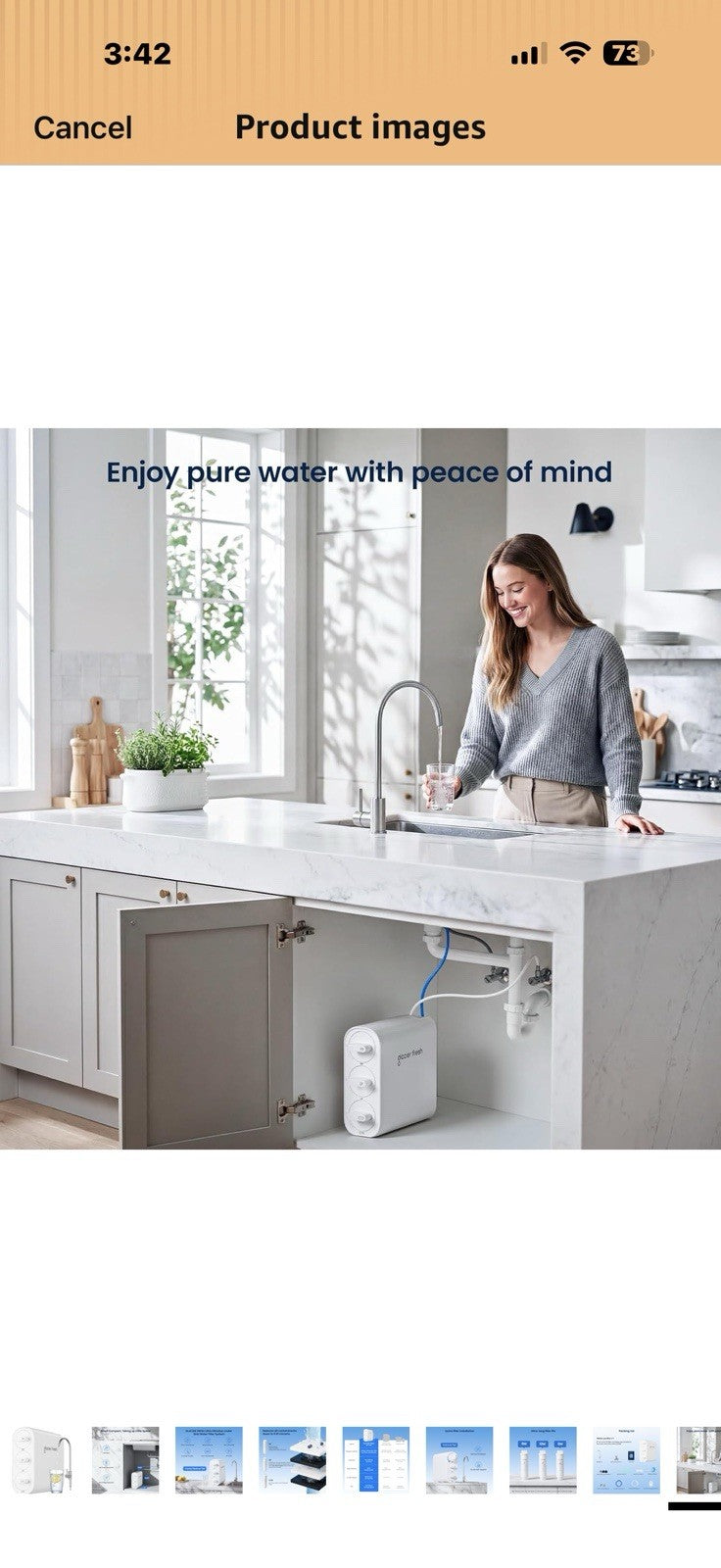 GLACIER FRESH GFU06 0.01μm Ultra Filtration Under Sink Water Filter System,