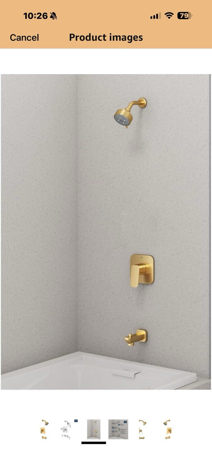 Grohe 105380GN00 Cubeo Pressure Balance Valve Tub/Shower Trim Kit,