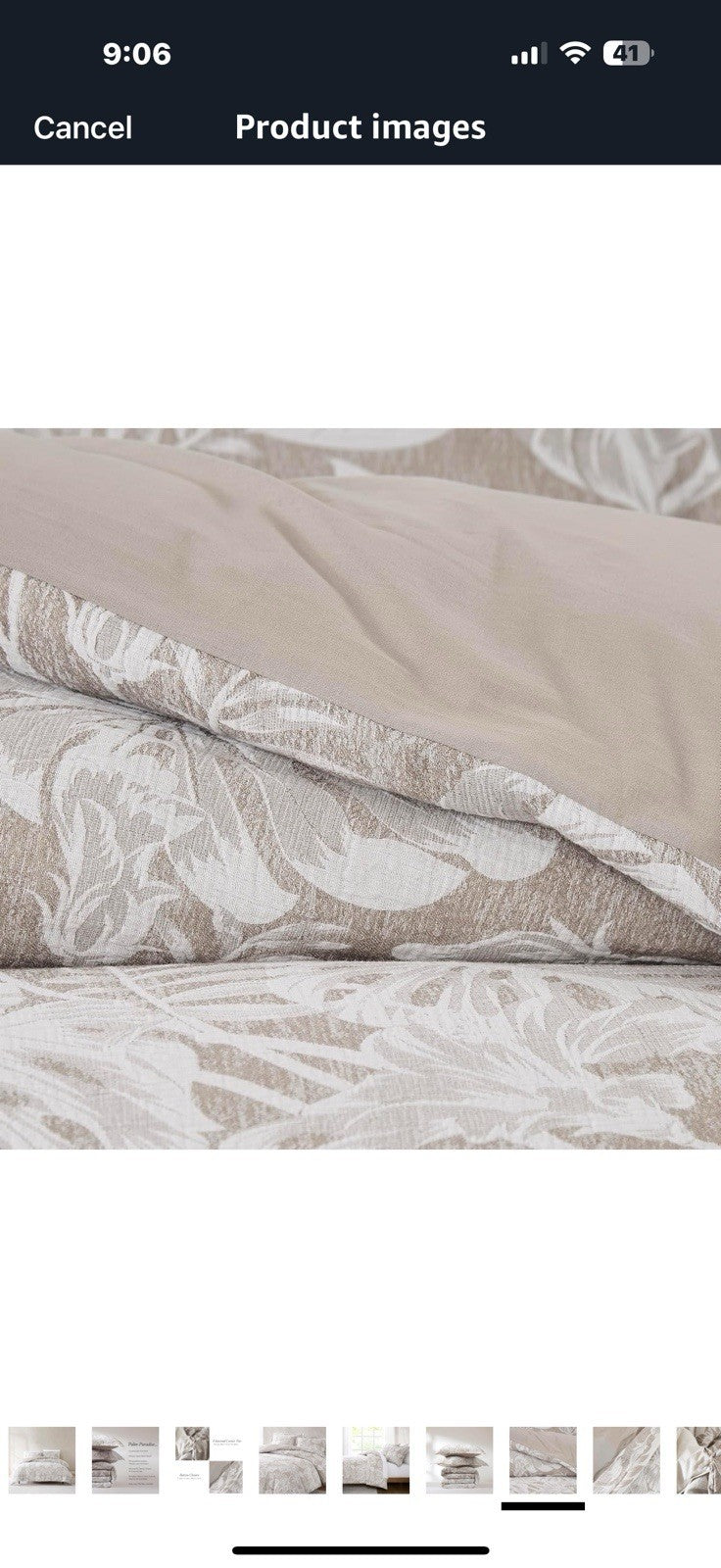 Lush Decor Bali Tropical Leaves Gauze Jacquard Duvet Cover 3 Piece Set King