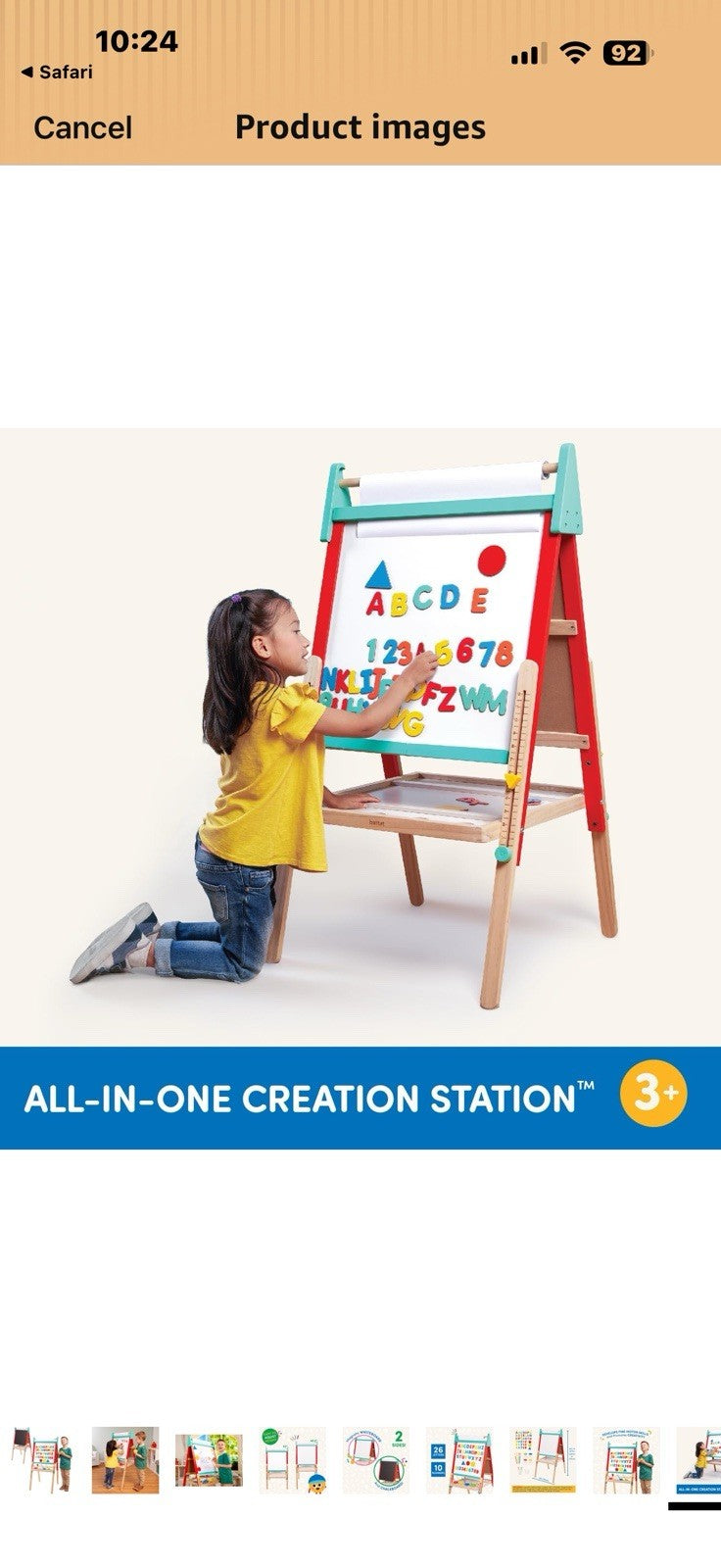 Battat – Wooden Art Easel for Kids with Magnetic Whiteboard & Chalkboard 