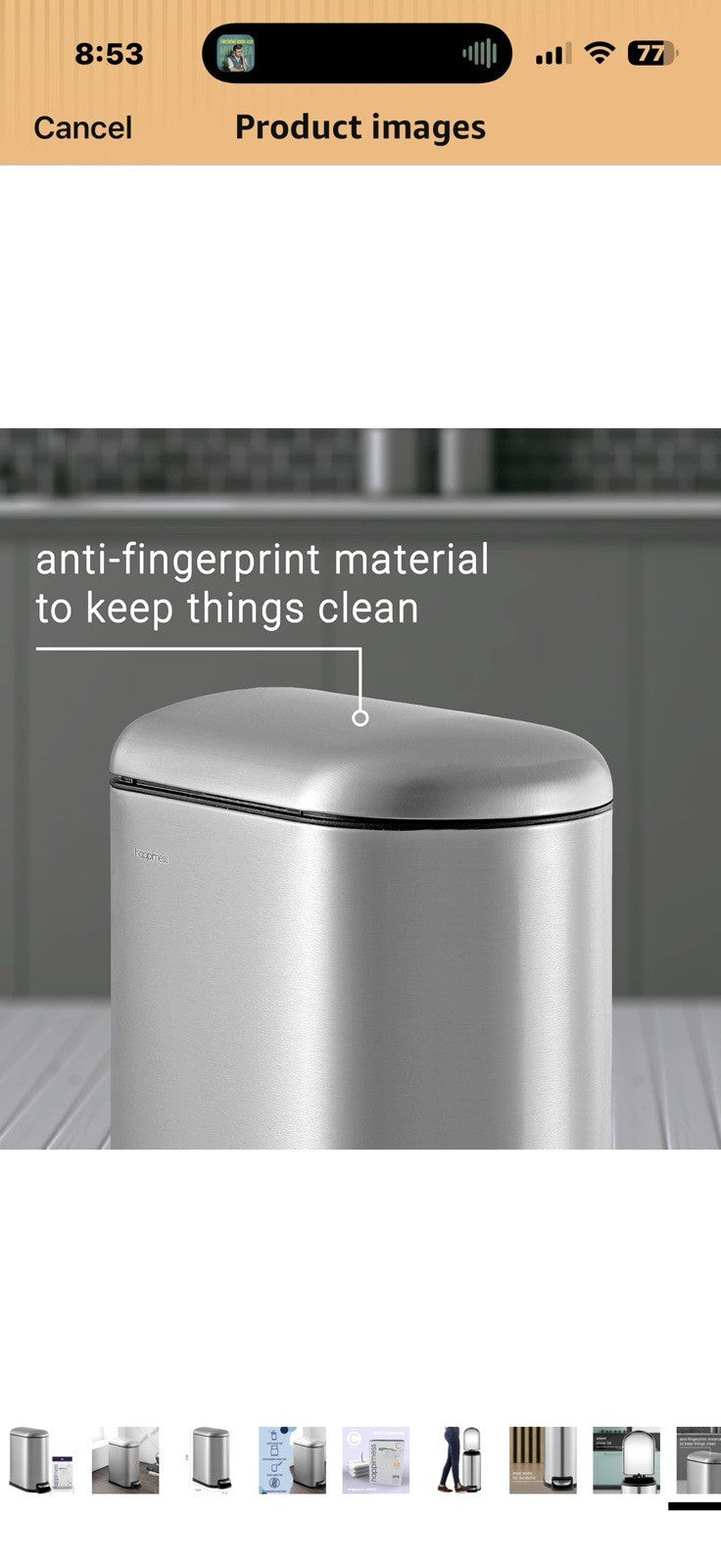 happimess  Roland 10.6 Gal. Chrome Step-Open Trash Can