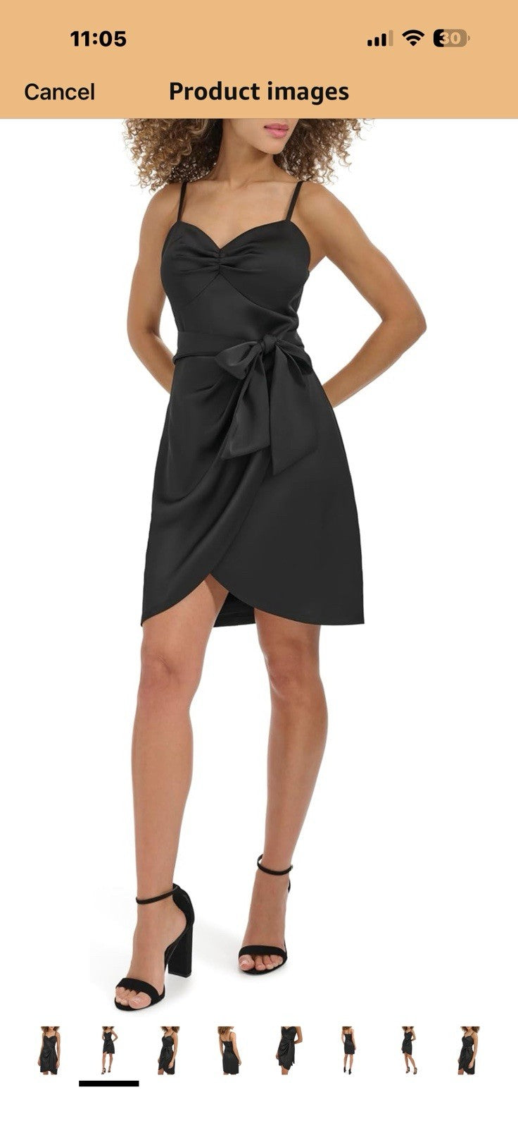 Siena Women's Sleeveless Sweatheart Neckline Matte Satin Bow Tie Size 8