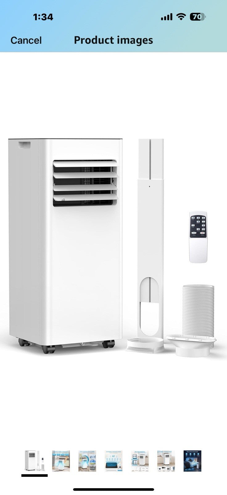 Portable Air Conditioner 10000 BTU (ASHRAE) Cools up to 450 Sq. Ft.