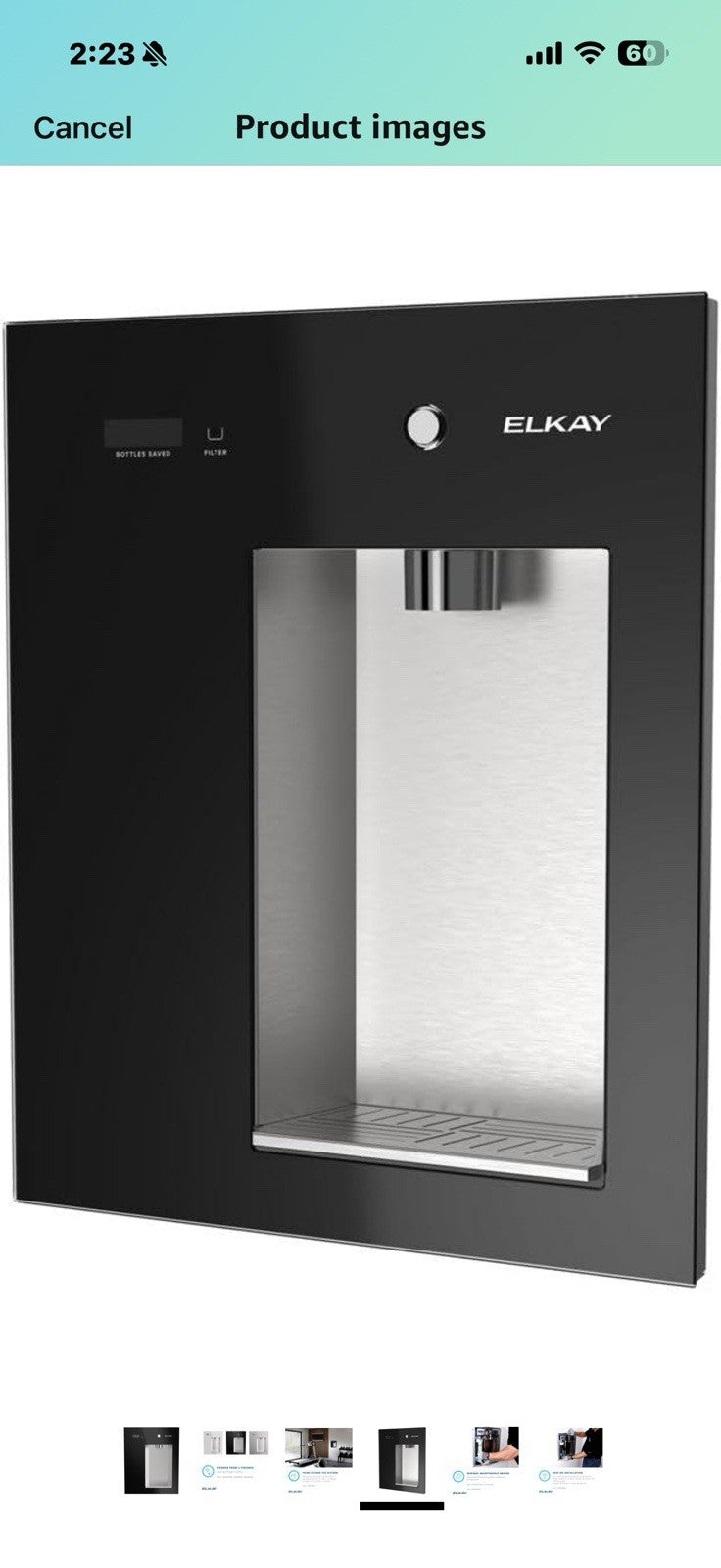 Elkay LBWDM0BC Liv EZ Mechanical Built-in Filtered Water Dispenser