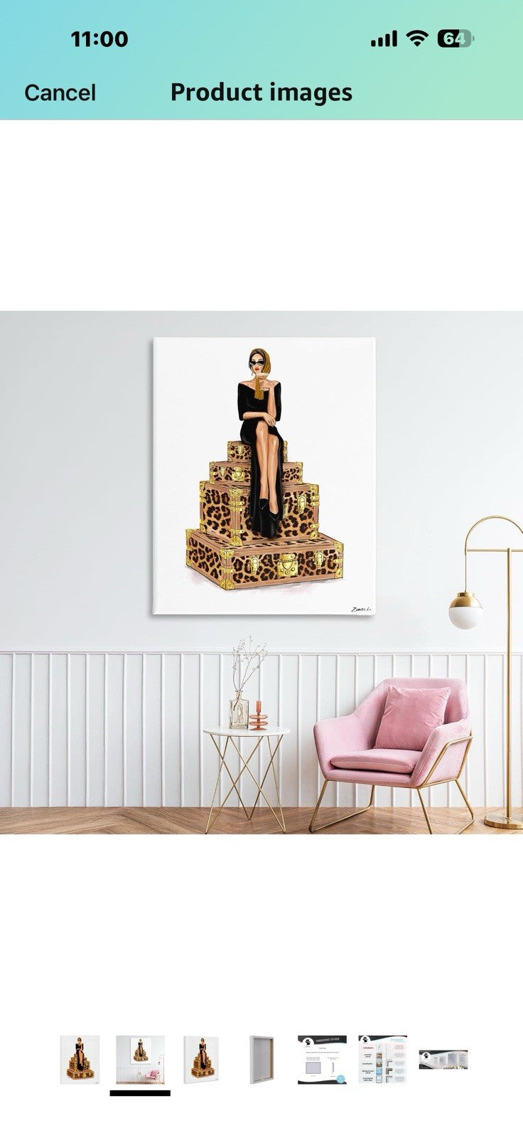 Stupell Industries Stylish Gal and Suitcases Canvas Wall Art design by