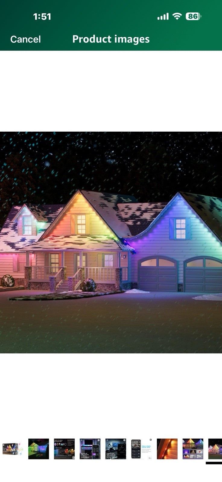 Cync Dynamic Effects Outdoor Smart Eave Lights 100ft