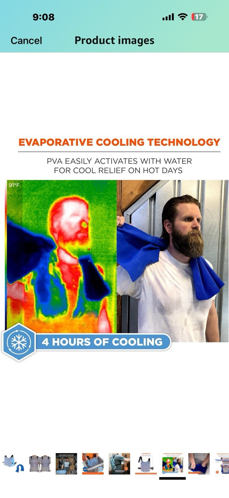 Ergodyne Chill-Its 6210 Phase Change Cooling Vest with 6602 Chill-Its 