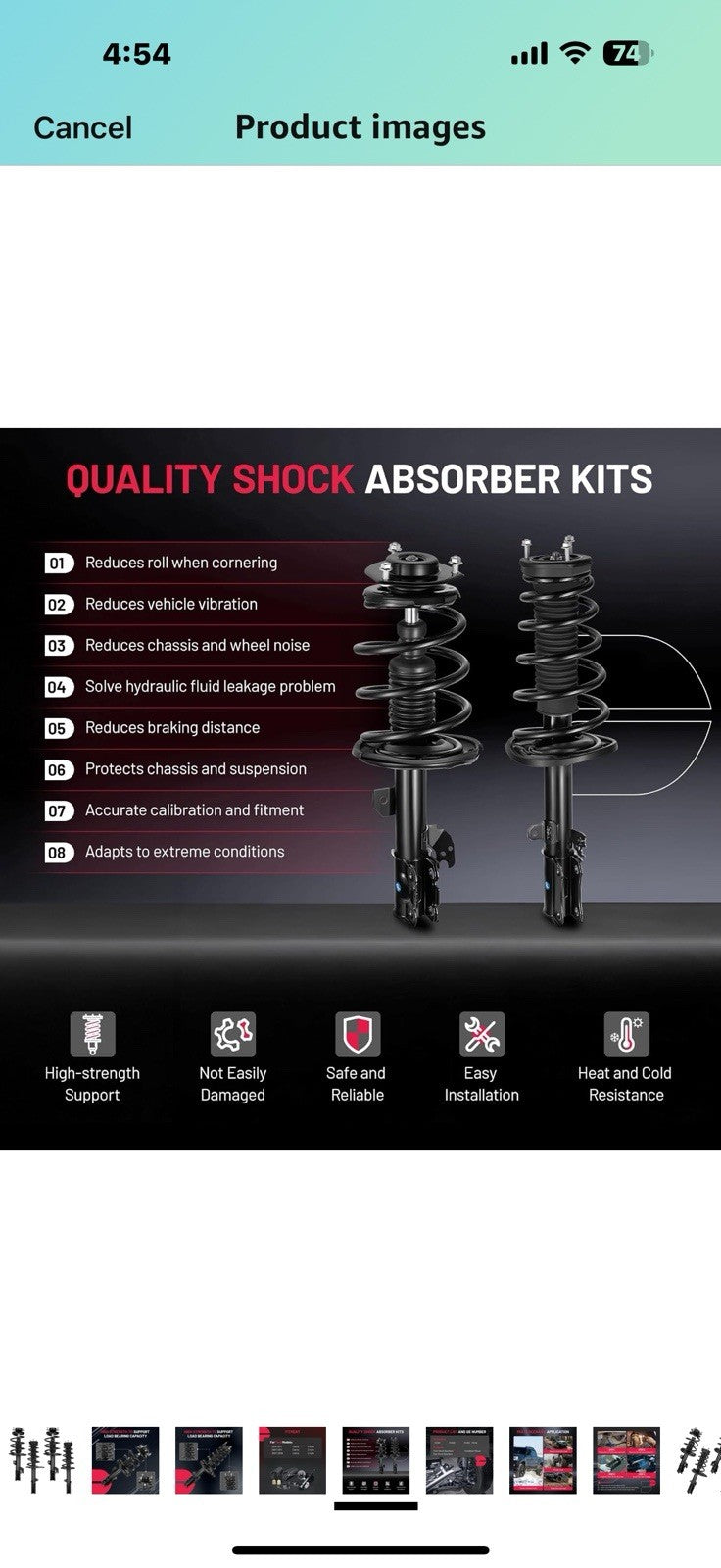 BDFHYK 2PCS Front and 2PCS Rear Shock Absorbers kit Compatible with Toyota 