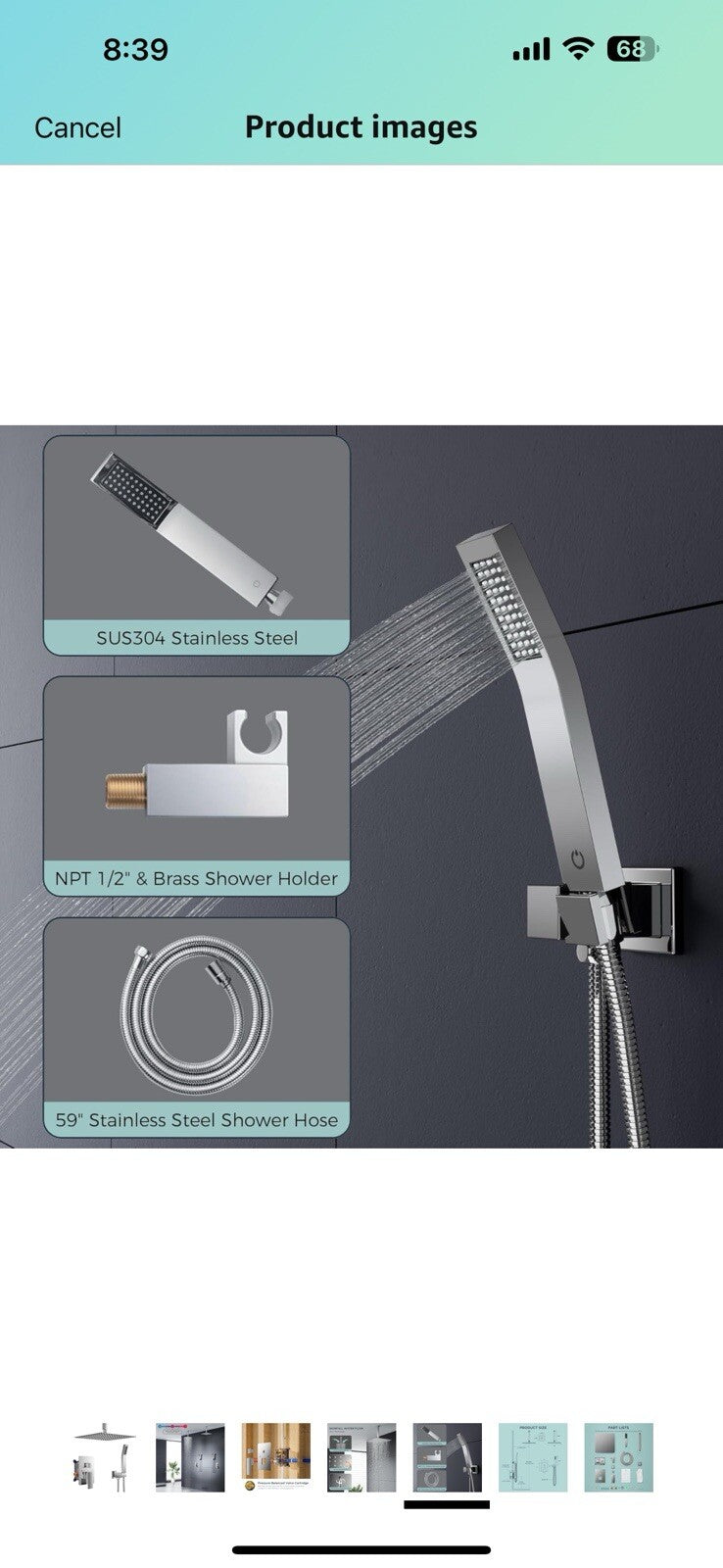 FORIOUS 10 in Rainfall Shower System - Ceiling Mount,Chrome Rain Shower 