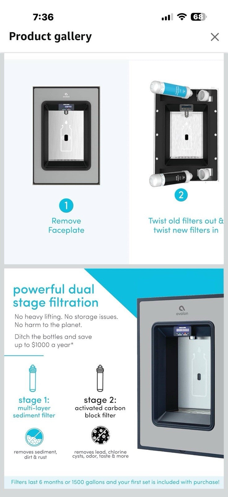 Avalon in-Wall Bottle Filling Station, Sensor Dispensing, Self Cleaning, A50-G