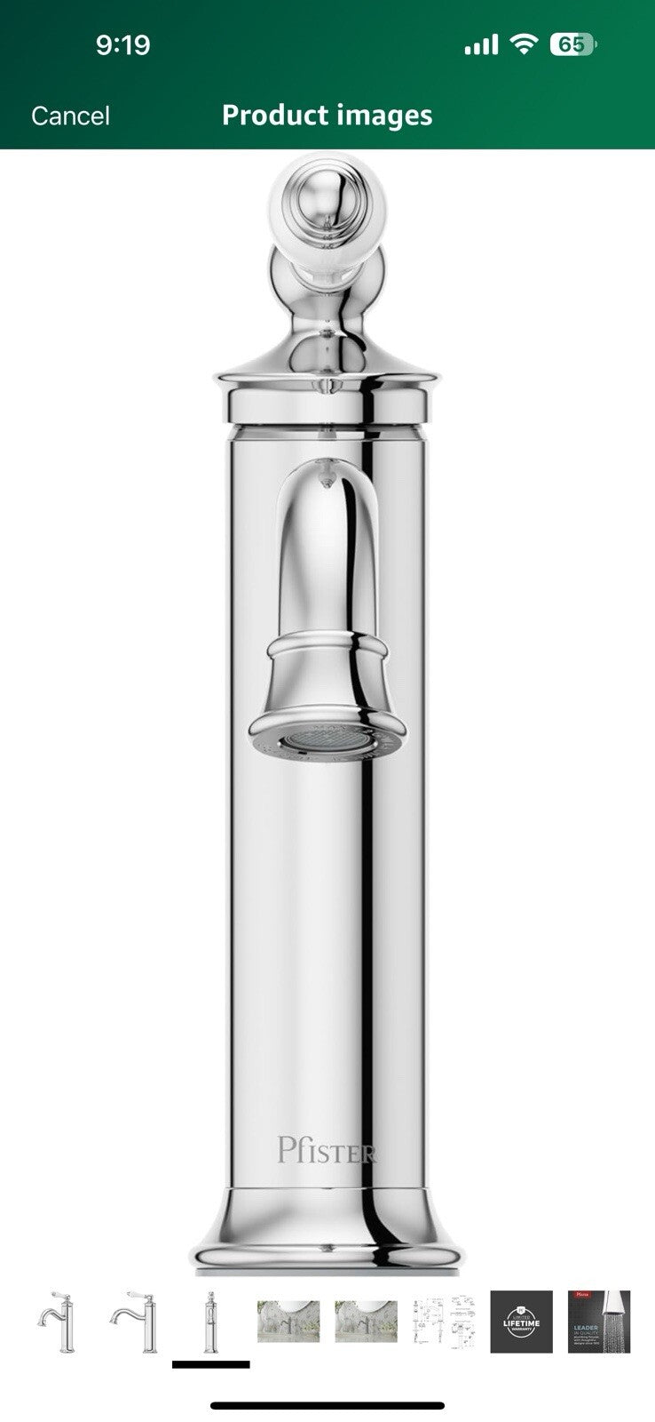 Pfister Courant Bathroom Sink Faucet, Single Control, 1-Handle, Single 