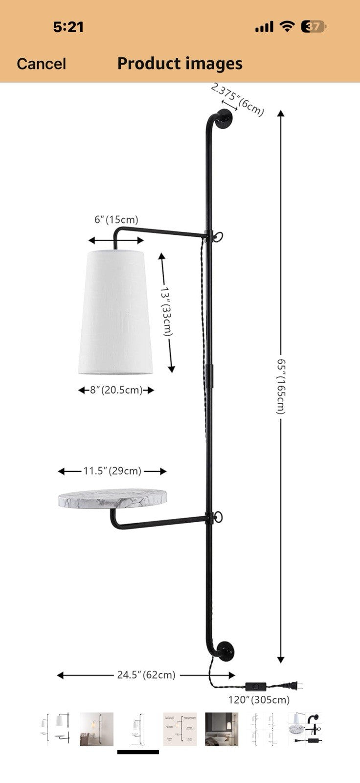 JONATHAN Y JYL1304A Andre 11.5" 1-Light Contemporary Industrial Iron 