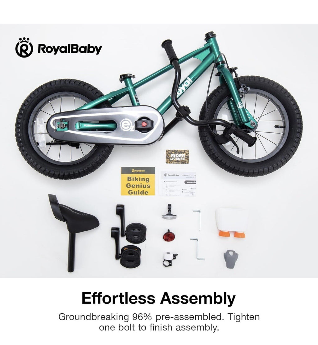 Royalbaby EZ Kids Bike, 2-in-1 Balance & Pedal Bicycle for Beginners Easy 16 Inc