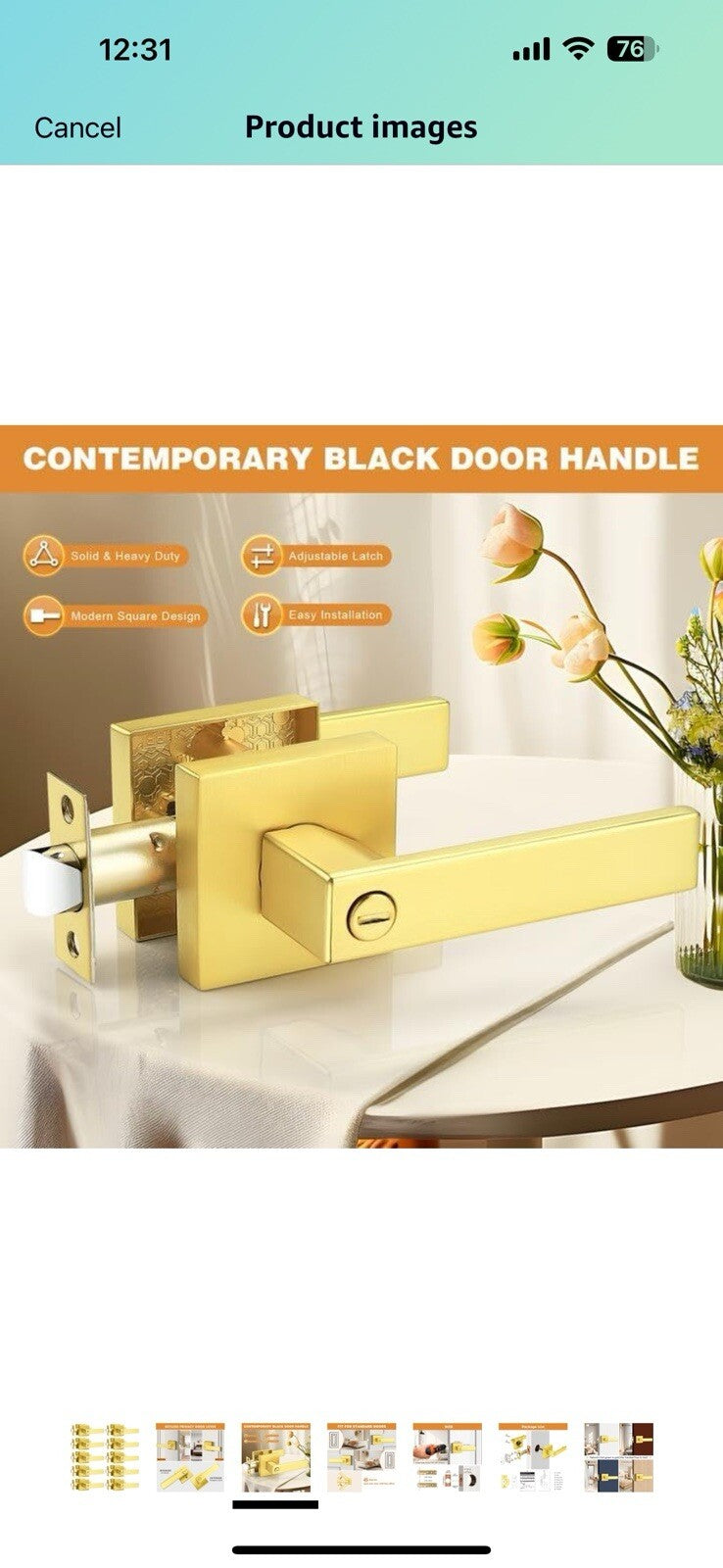 Probrico Gold Privacy Door Handle Lockset Heavy Duty Interior Door