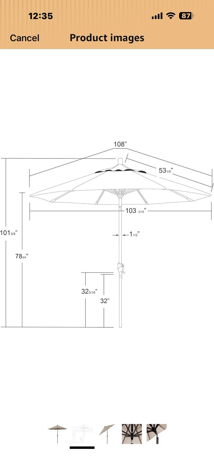 California Umbrella 12-Year-Non-Fading, 9Ft Premium Sunbrella Patio 