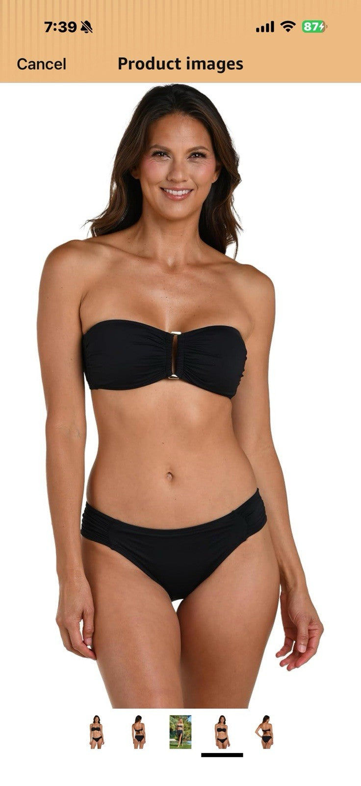 La Blanca Womens Island Goddess Bandeau Slider Swimsuit Top Size 8
