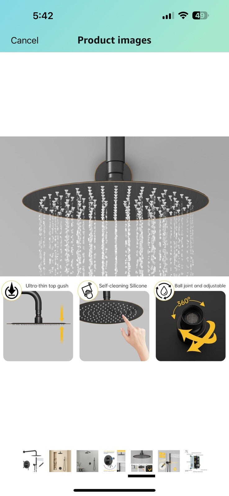 BESy Shower System with 10 Inch Round Rain Shower Head and Handheld Wall