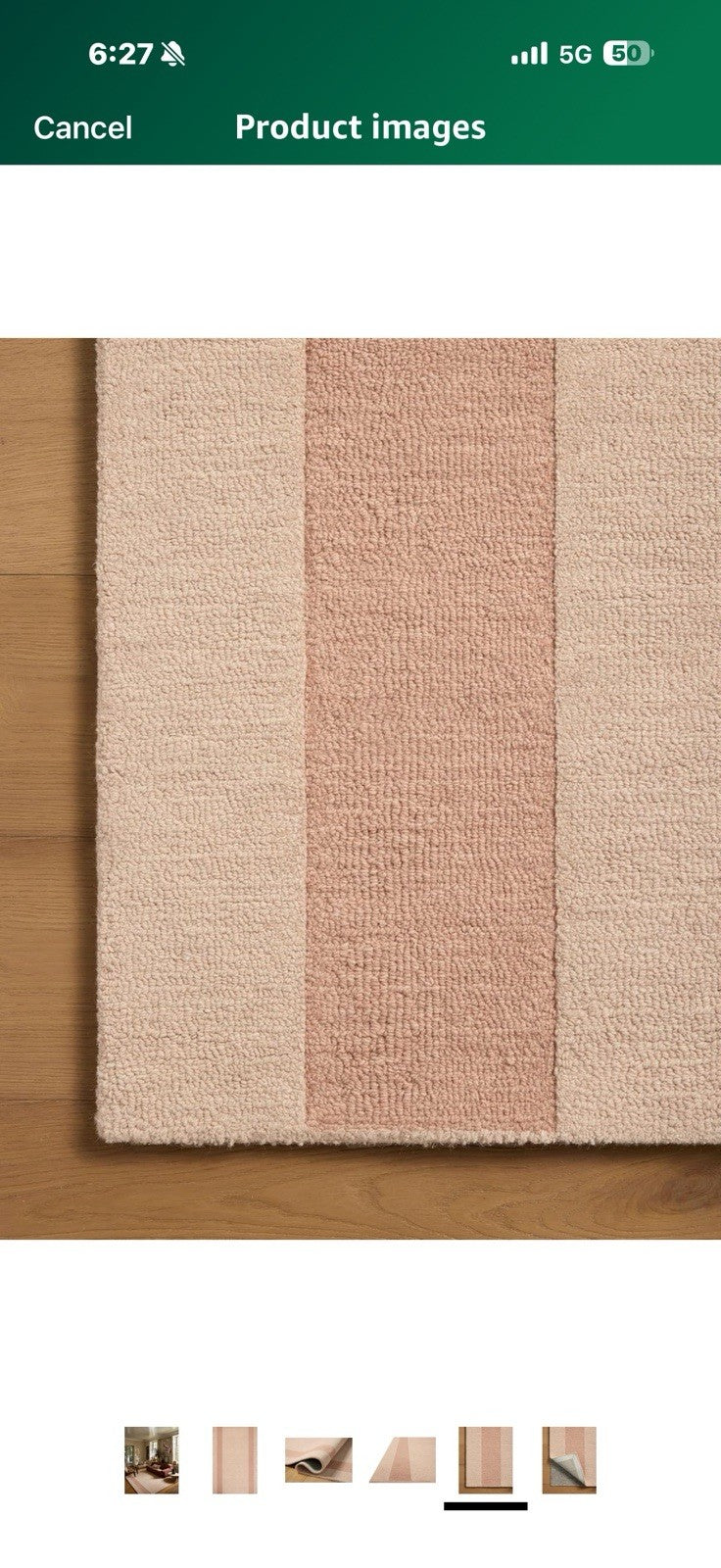 Loloi Leanne Ford Craven Collection CVN-01 Blush/Rose 5'-0" x 7'-6" Area Rug 