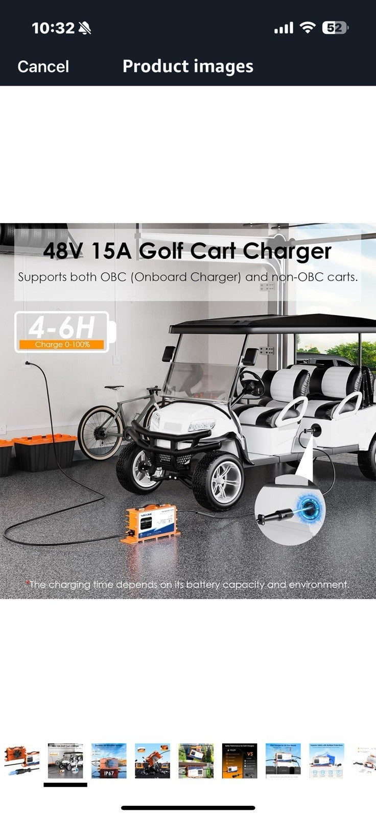 WAVLINK Golf Cart Charger, GS950C - 48V 15A Max, 810W Output, 