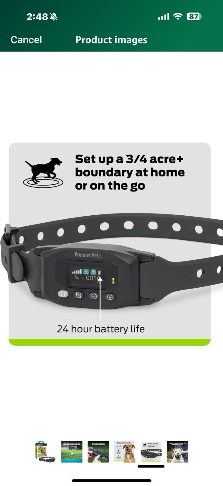 Premier Pet GPS Dog Fence Collar - Circular Wireless Boundary - Portable