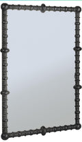 Creative Co-Op Chic Wood Beaded Dowel Frame Mirror, Black