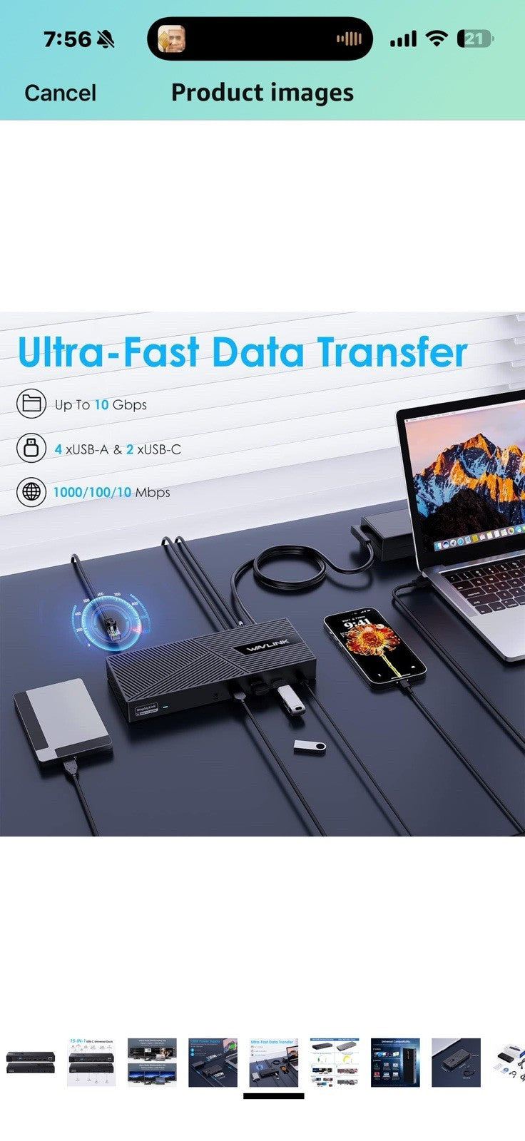 WAVLINK USB C Triple Monitor Docking Station 13-in-1 Displaylink