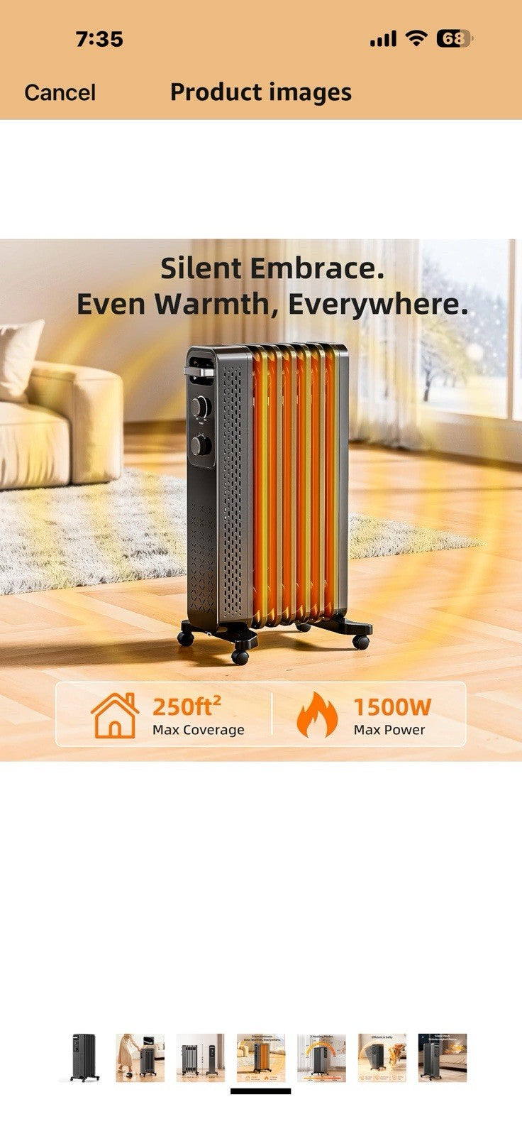 Electactic Oil Radiator Heater for indoor Use Large Room with Remote