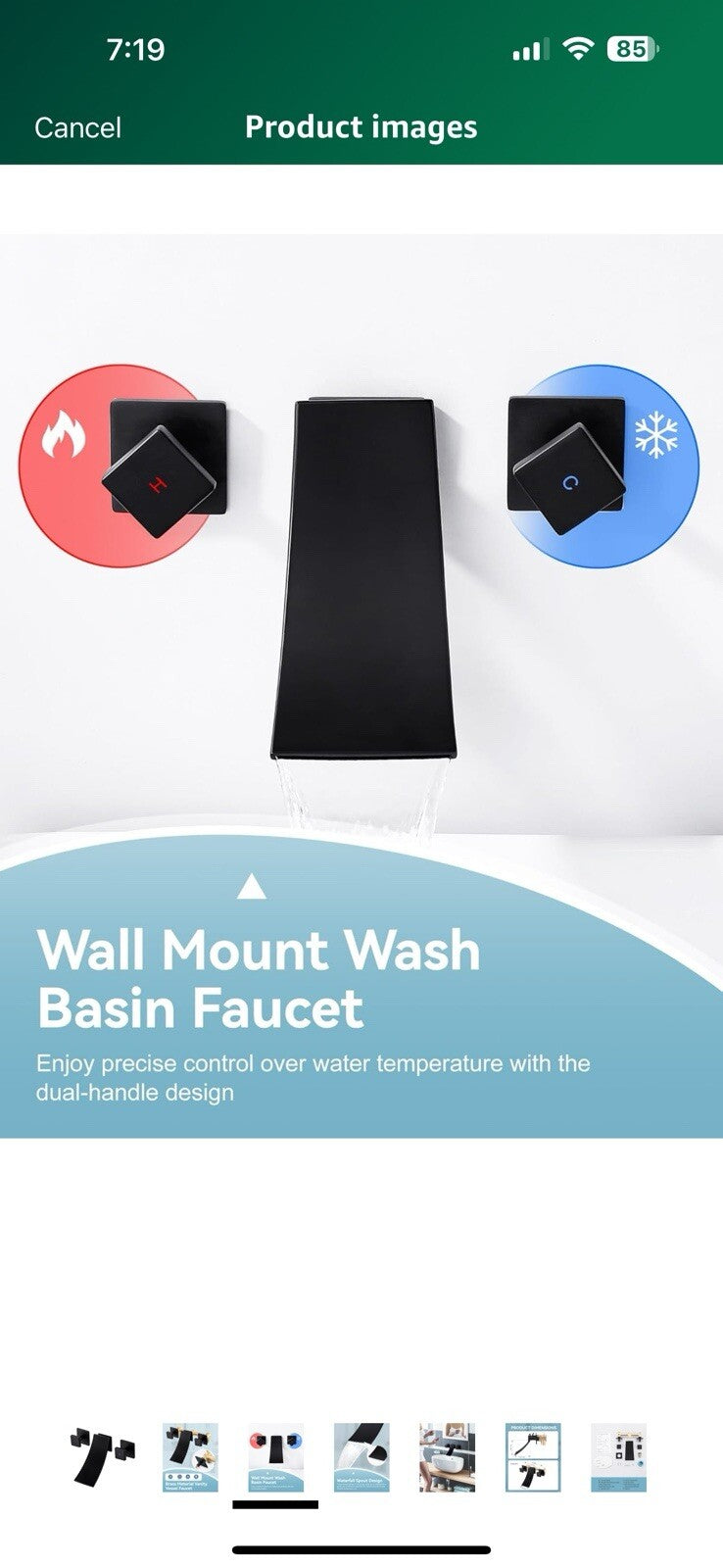 Vanity Vessel Faucet, Wall Mount Brass Wash Basin Faucet for Bathroom 