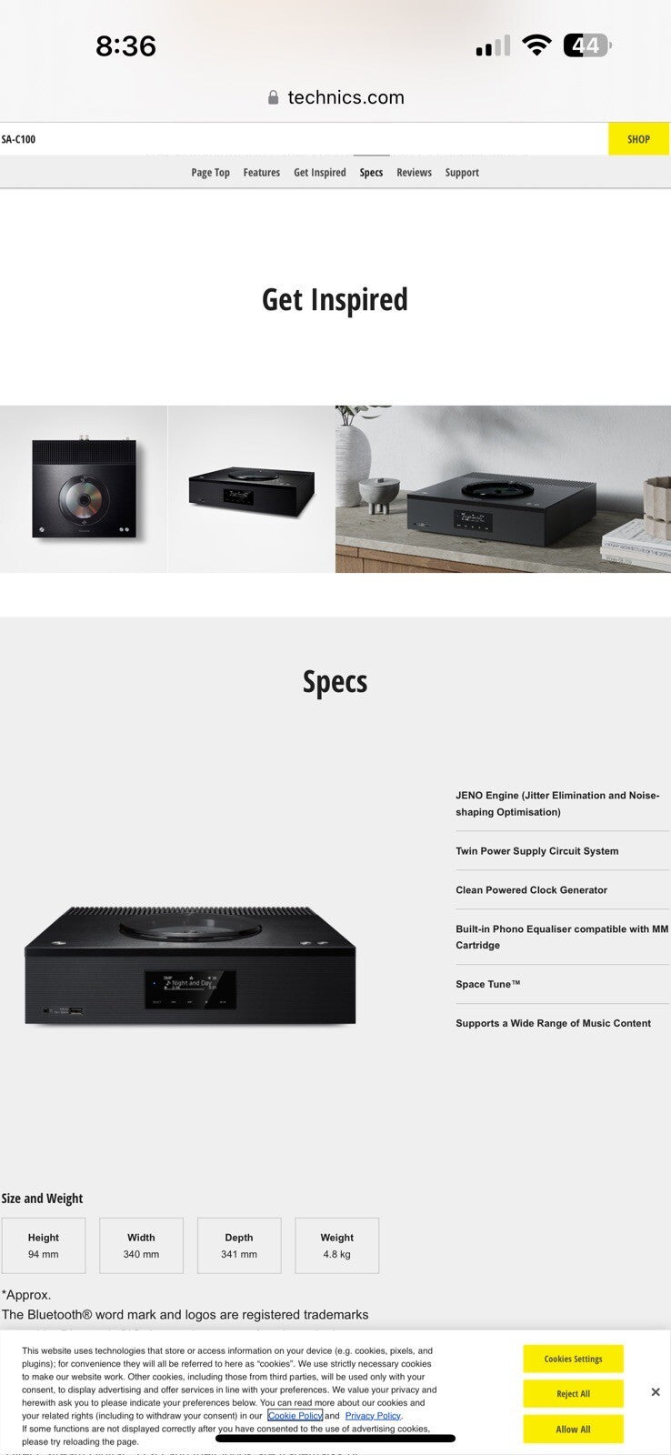 Technics SA-C100 Premium Class Network CD Receiver