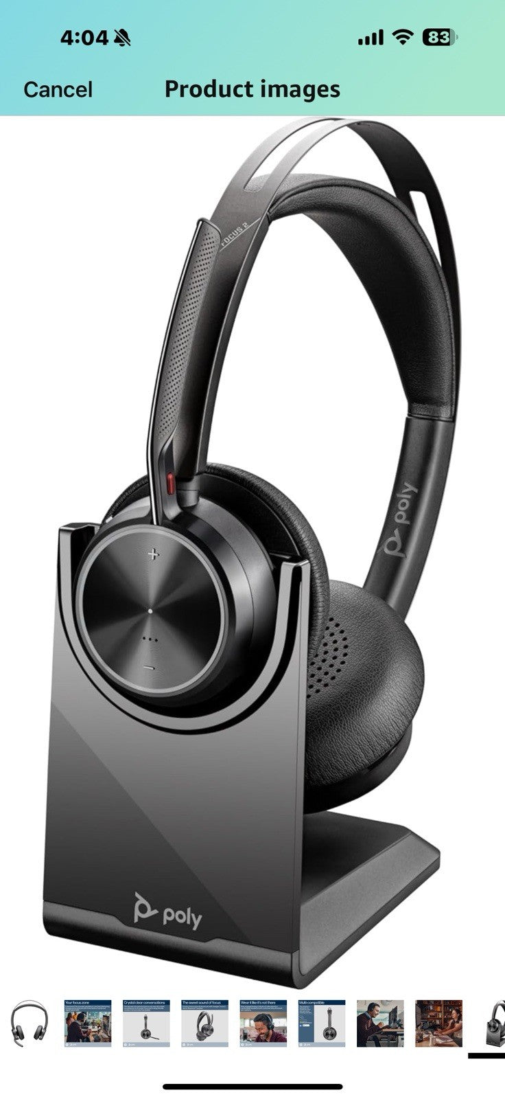 POLY Voyager Focus 2-M USB-C-C Headset USB-C/A Adapter Charging 