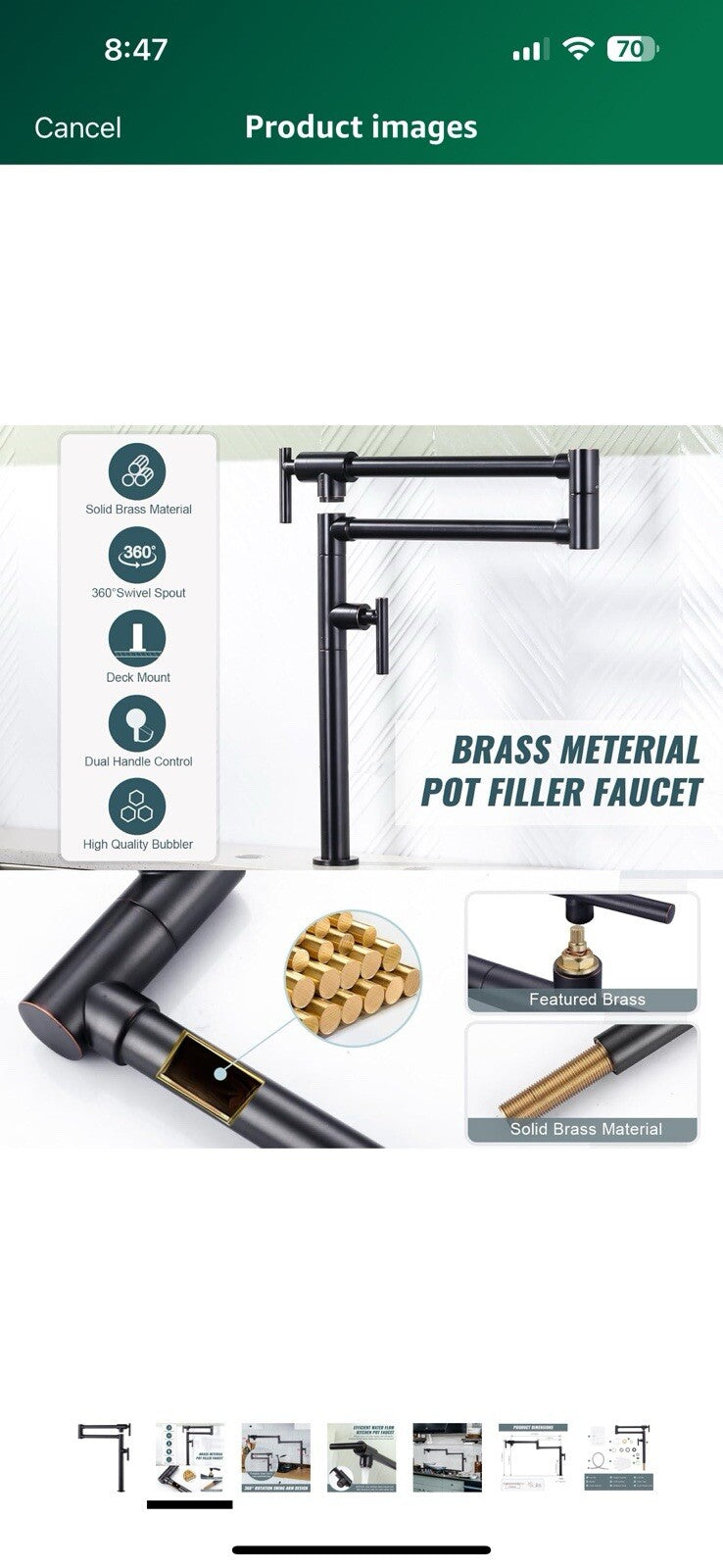 Pot Filler Faucet for Kitchen Sink, Deck Mount Pot Faucets Over Stove