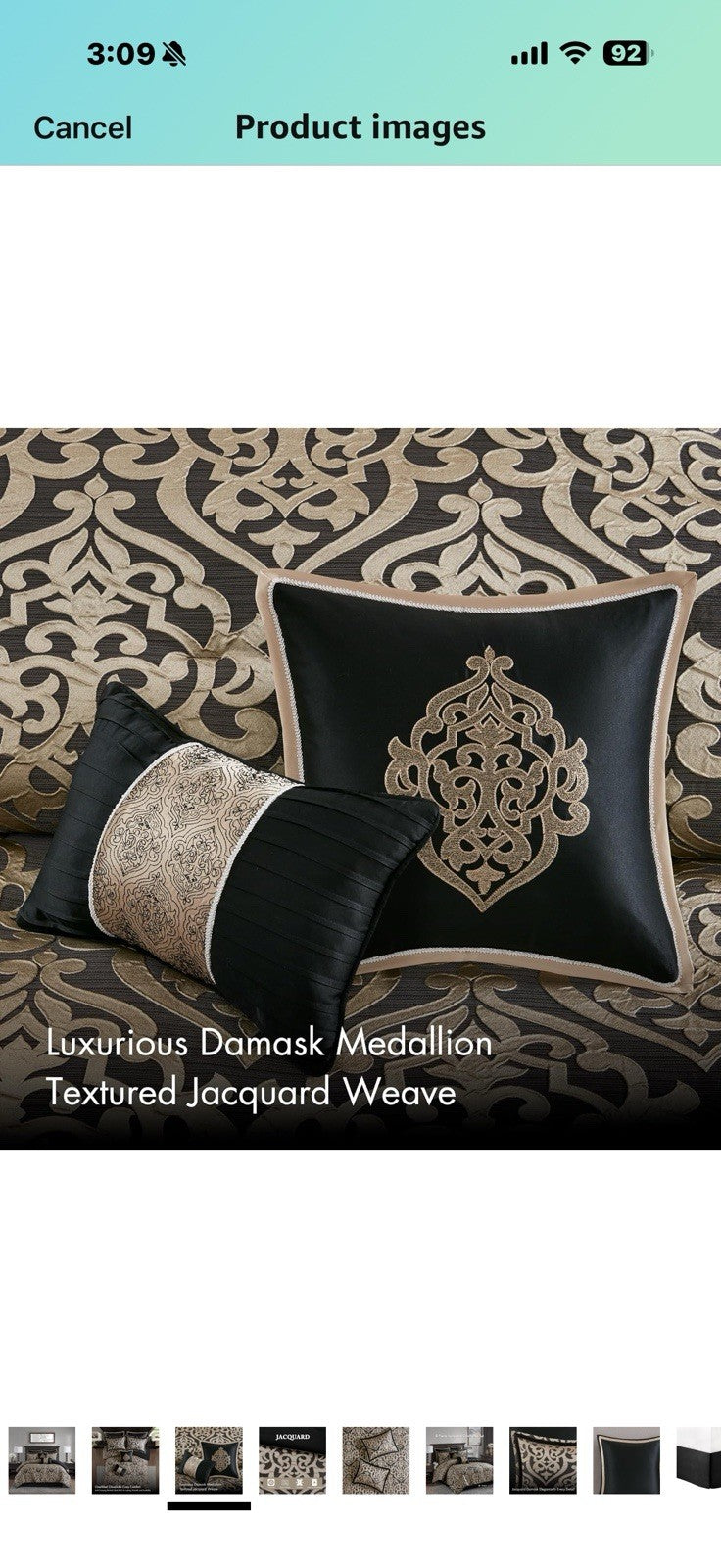 Madison Park King Comforter Set Damask Medallion Jacquard Comforter