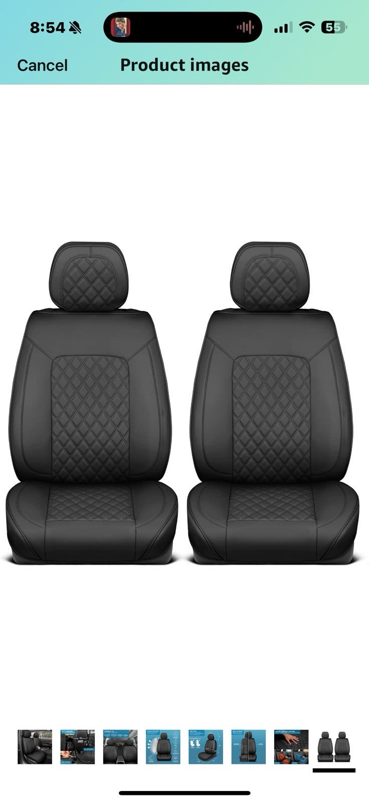 Prestige Edition Faux Leather Seat Covers for Cars, Trucks, & SUV – 2 Black Car 