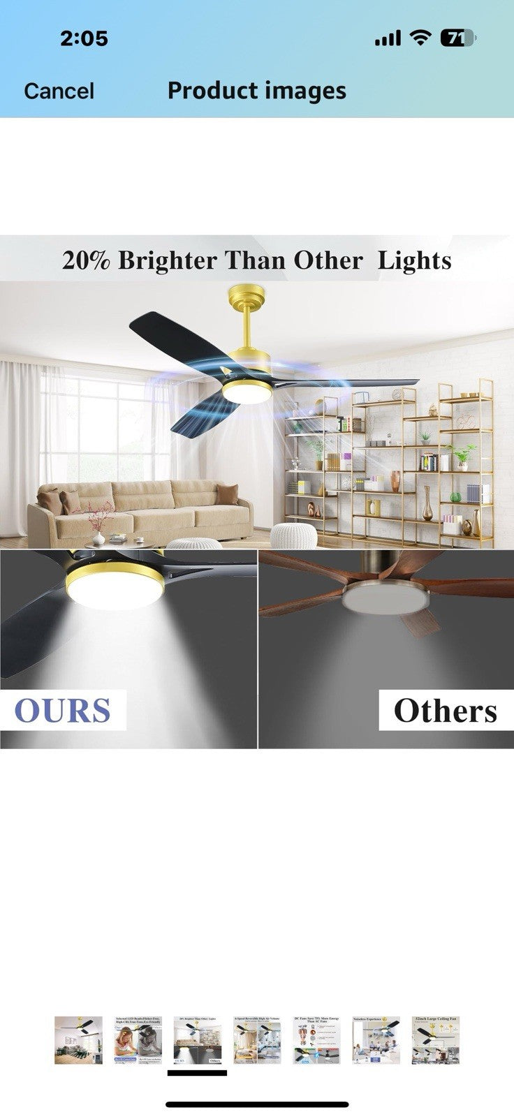 Ceiling Fans with Lights and Remote - 52 Inch Smart App Control Modern Low 