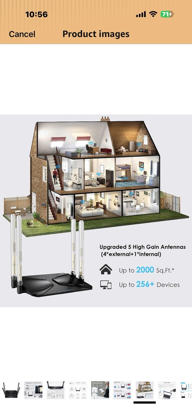 WiFi 6 AX3000 Dual Band Mesh Router, Wireless Gigabit Router for Gaming