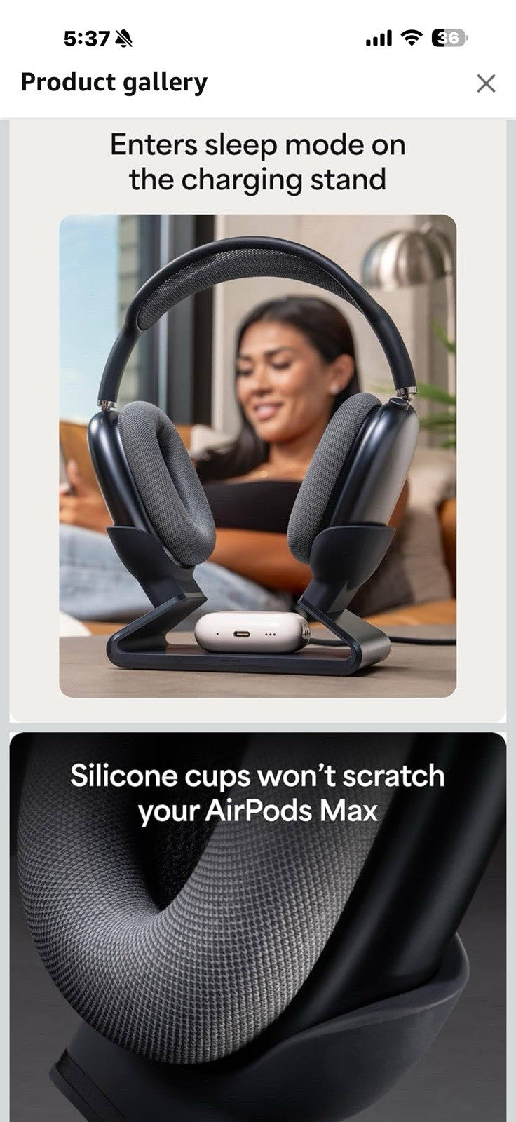 Mophie Max Dual Charging Stand for AirPods Max Headphones – Auto Sleep