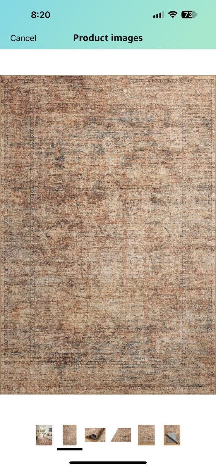 Loloi II Anniston Collection ANS-06 Clay/Charcoal 7'-6" x 9'-6" Machine