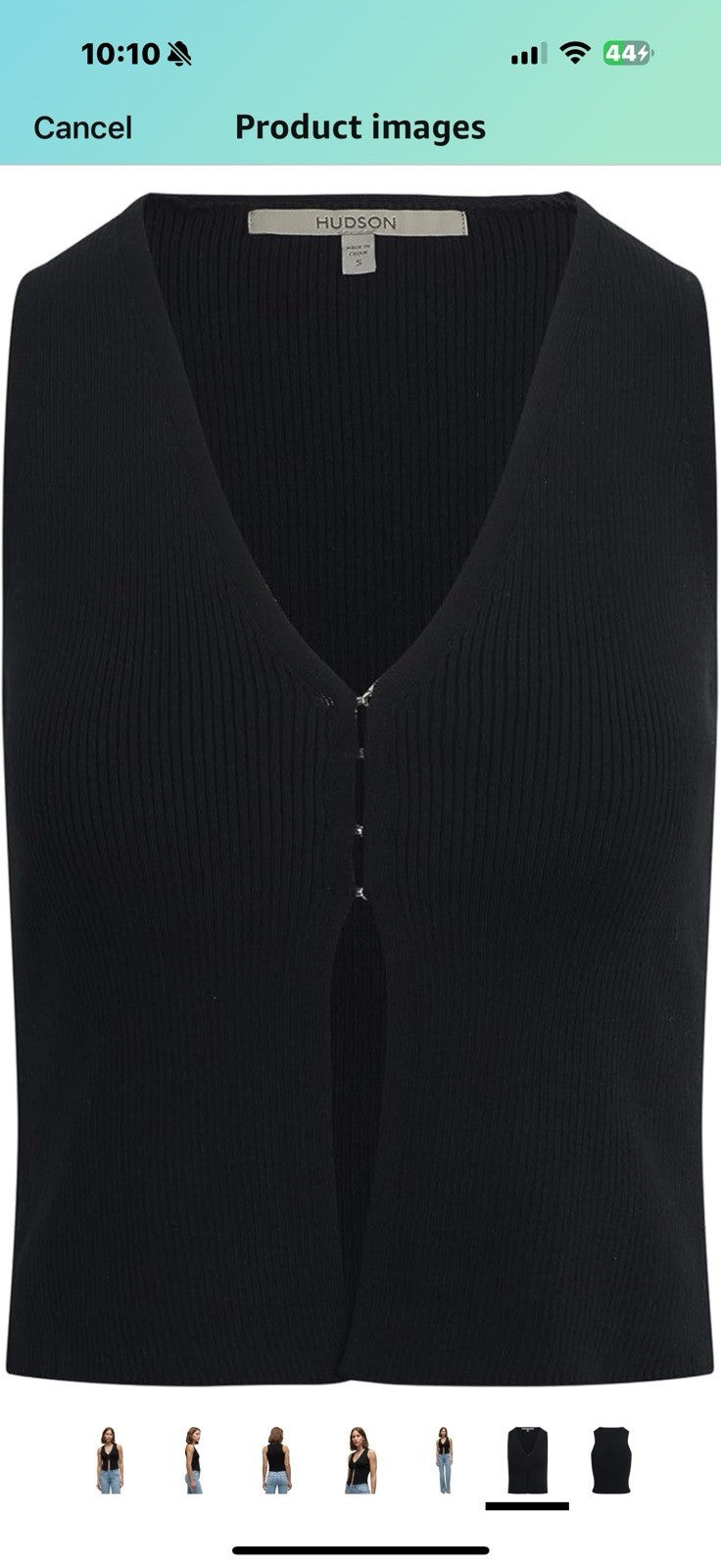 HUDSON Women's Sleeveless V-Neck Sweater Size medium