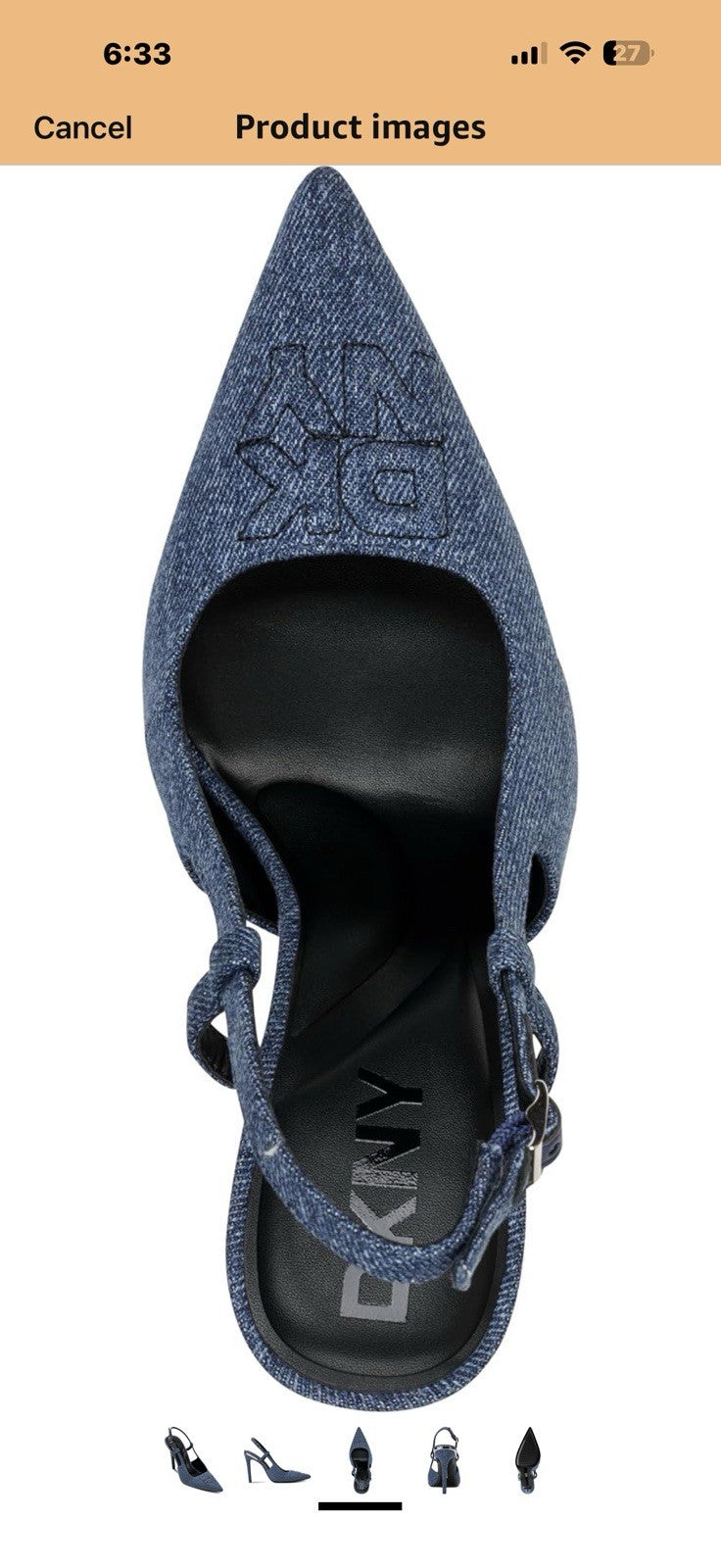 DKNY Women's Mediville Pointed Toe Slingback Pump with Logo Heeled 