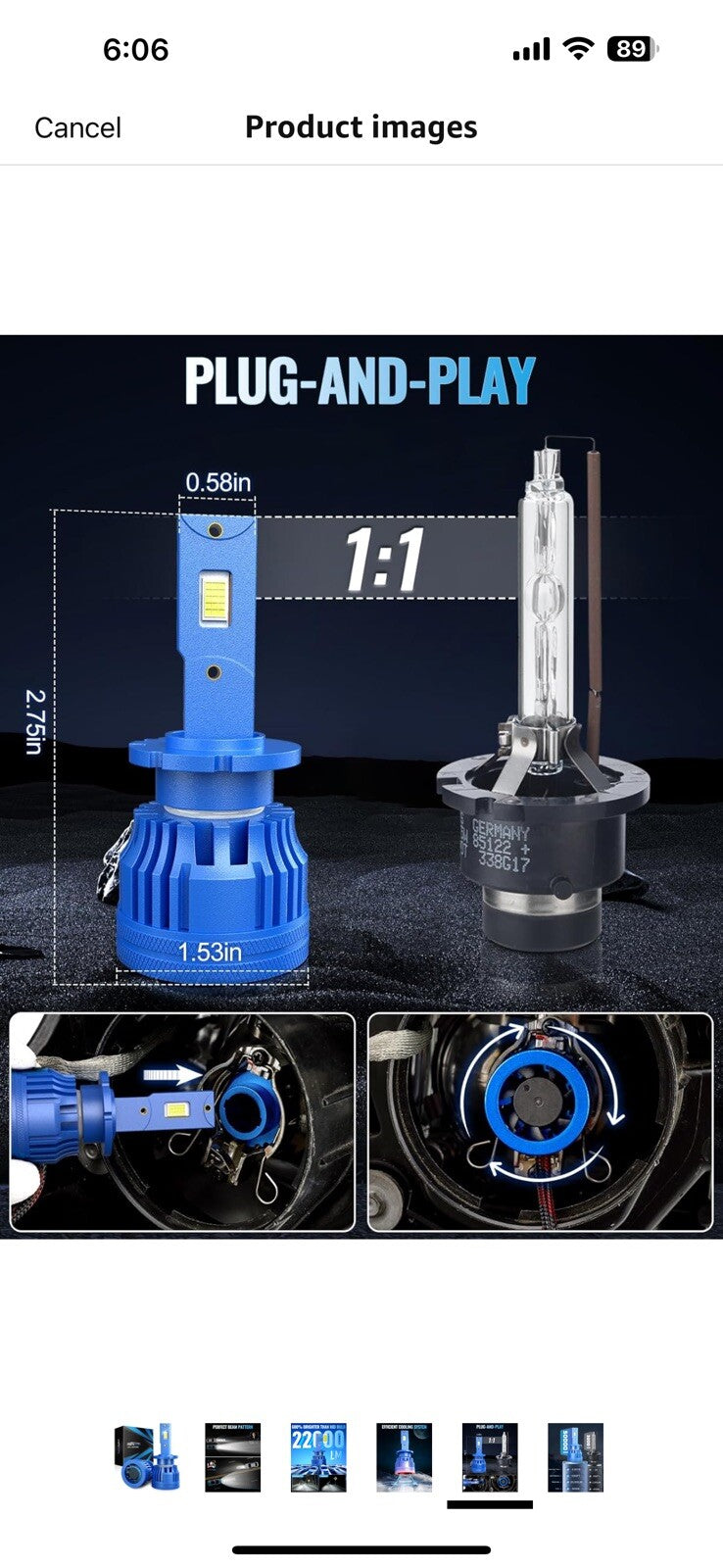 Marsauto D4S Bulbs, 6000K , 6X Brightness , 50000 Hours Lifespan，